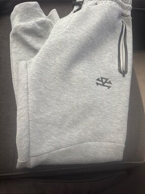 RARR Light Gray Tech Fleece Joggers with Reflective Zip